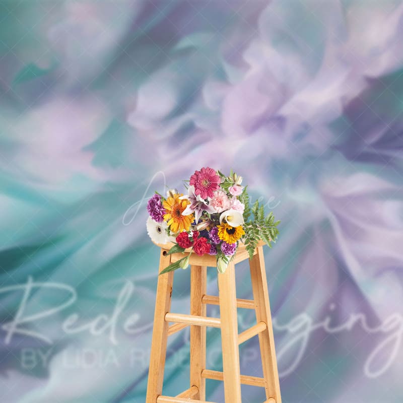 Aperturee - Aperturee Green Purple Pastel Oil Painting Abstract Backdrop