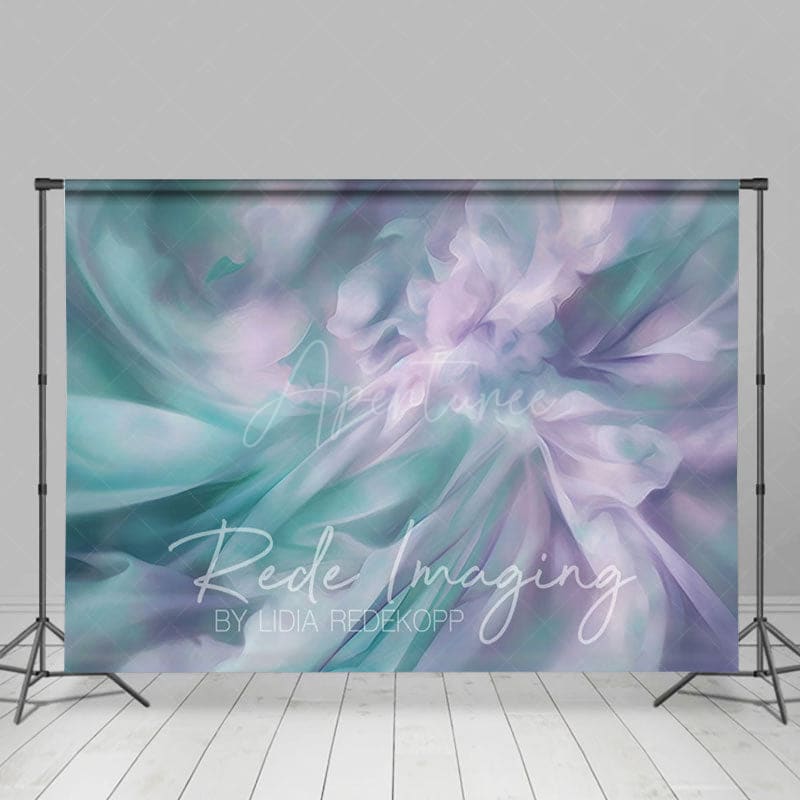 Aperturee - Aperturee Green Purple Pastel Oil Painting Abstract Backdrop