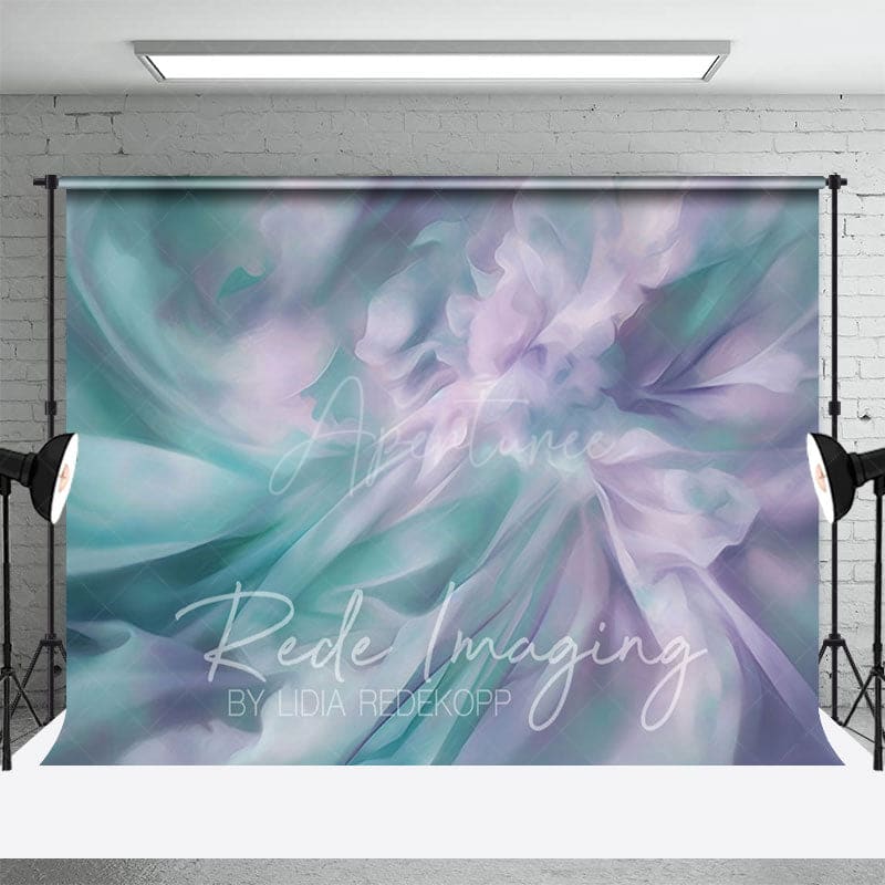 Aperturee - Aperturee Green Purple Pastel Oil Painting Abstract Backdrop