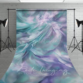 Aperturee - Aperturee Green Purple Pastel Oil Painting Sweep Backdrop