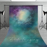 Aperturee - Aperturee Green Purple Yellow Abstract Painterly Sweep Backdrop