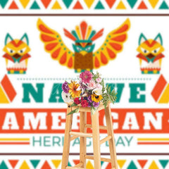 Aperturee - Aperturee Green Red Yellow Native American Heritage Day Backdrop