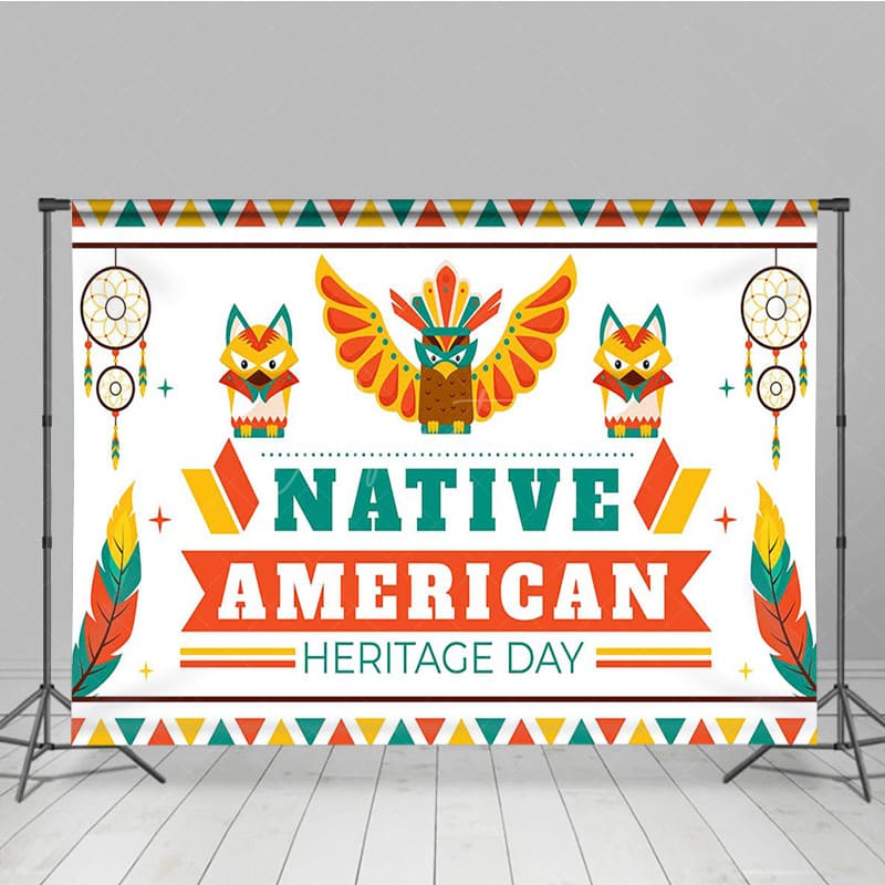 Aperturee - Aperturee Green Red Yellow Native American Heritage Day Backdrop