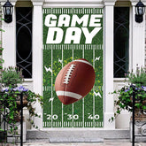 Aperturee - Aperturee Green Rugby Field Game Day Ball Sports Door Cover