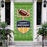Aperturee - Aperturee Green Rugby Field Sport Happy Birthday Door Cover