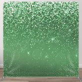 Aperturee - Aperturee Green Silver Glitter Dance Party Pillow Case Backdrop