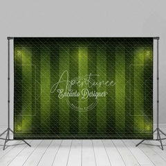 Aperturee - Aperturee Green Soccer Field Backdrop Football Pitch Stadium Lights Sports Theme Party Photo Booth