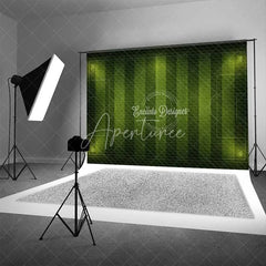 Aperturee - Aperturee Green Soccer Field Backdrop Football Pitch Stadium Lights Sports Theme Party Photo Booth