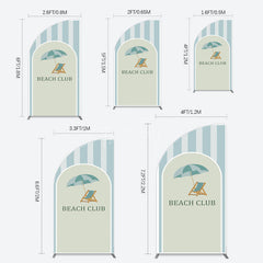 Aperturee - Aperturee Green Stripe Half Moon Arch Beach Club Party Half Moon Arch Backdrop