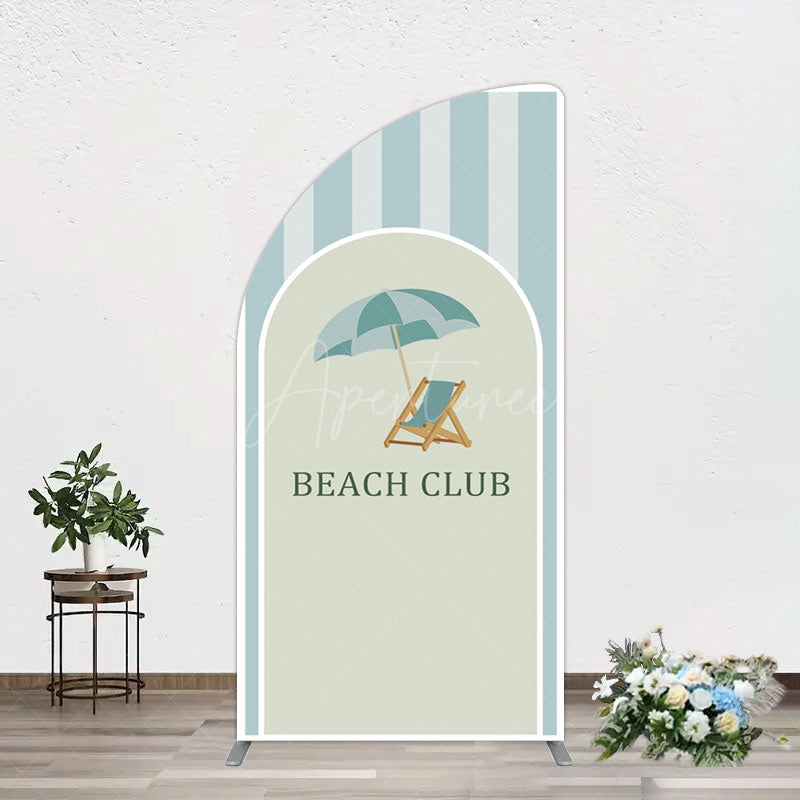 Aperturee - Aperturee Green Stripe Half Moon Arch Beach Club Party Half Moon Arch Backdrop