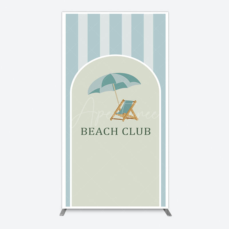 Aperturee - Aperturee Green Stripe Rectangle Beach Club Party Rectangle Backdrop