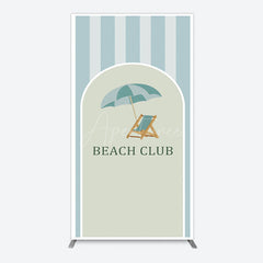 Aperturee - Aperturee Green Stripe Rectangle Beach Club Party Rectangle Backdrop