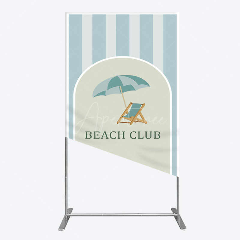 Aperturee - Aperturee Green Stripe Rectangle Beach Club Party Rectangle Backdrop