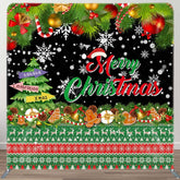 Aperturee - Aperturee Green Tree Merry Christmas Tension Fabric Backdrop
