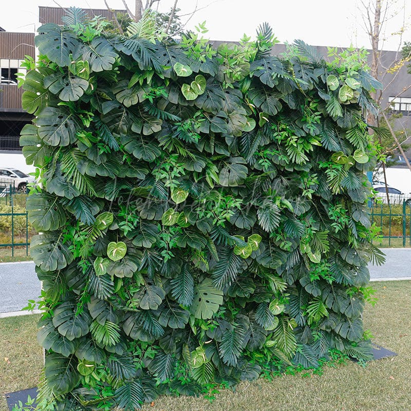 Aperturee - Aperturee Green Tropical Party Fabric Artificial Flower Wall
