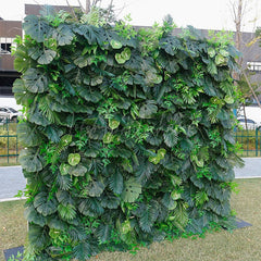 Aperturee - Aperturee Green Tropical Party Fabric Artificial Flower Wall