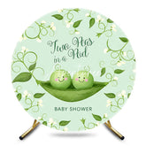 Aperturee - Aperturee Green Two Peas In A Pod Round Baby Shower Backdrop