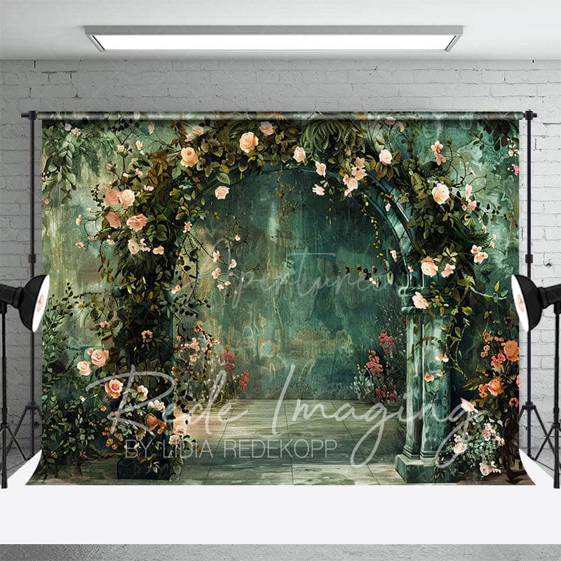 Aperturee - Aperturee Green Wall Plant Floral Arch Wedding Photo Backdrop