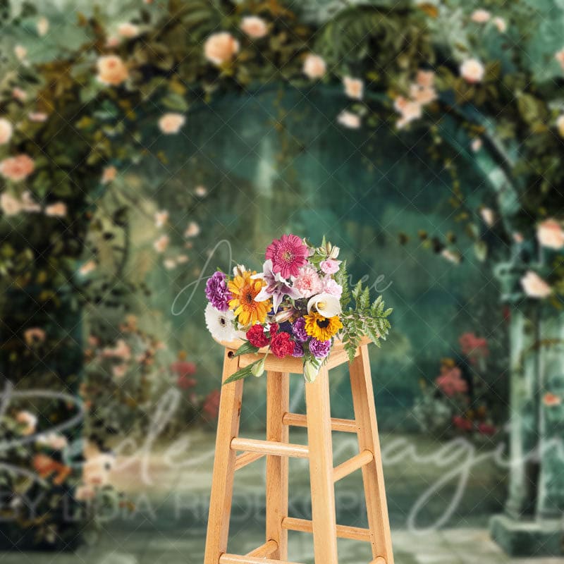 Aperturee - Aperturee Green Wall Plant Floral Arch Wedding Photo Backdrop