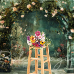 Aperturee - Aperturee Green Wall Plant Floral Arch Wedding Photo Backdrop