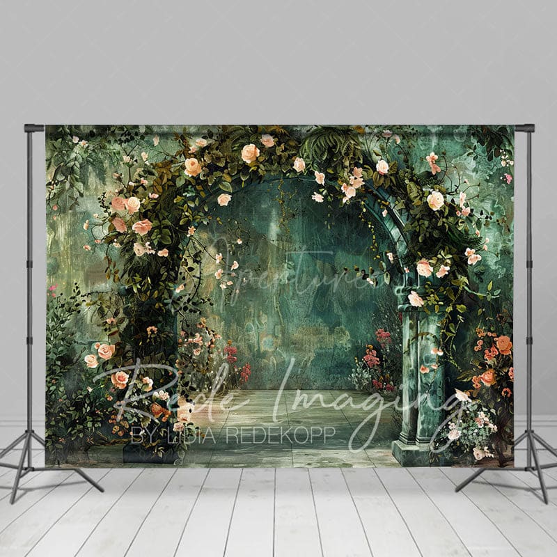 Aperturee - Aperturee Green Wall Plant Floral Arch Wedding Photo Backdrop