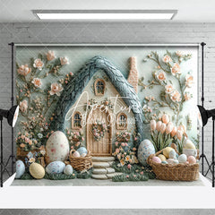 Aperturee - Aperturee Green Wall Spring Greenery House Eggs Easter Backdrop