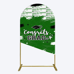 Aperturee - Aperturee Green White Black Congrats Graduation Arch Backdrop