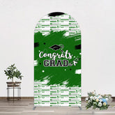 Aperturee - Aperturee Green White Black Congrats Graduation Arch Backdrop