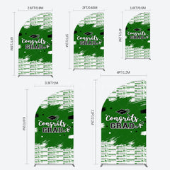 Aperturee - Aperturee Green White Black Congrats Graduation Half Moon Arch Backdrop