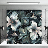 Aperturee - Aperturee Green White Funky Floral Fine Art Photo Backdrop