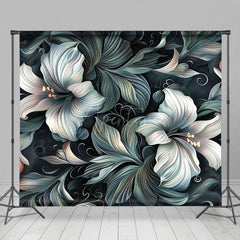 Aperturee - Aperturee Green White Funky Floral Fine Art Photo Backdrop