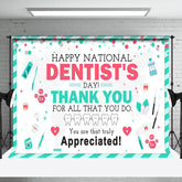 Aperturee - Aperturee Green White Happy National Dentists Day Backdrop