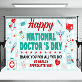 Aperturee - Aperturee Green White Plaid National Doctors Day Backdrop