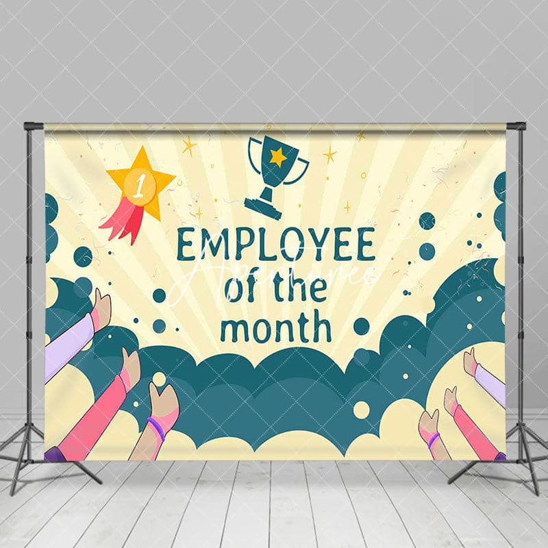 Aperturee - Aperturee Green Yellow Trophy Employee of The Month Backdrop