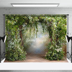 Aperturee - Aperturee Greenery Arch Backdrop Secret Garden Wedding Photo Prop Lush Woodland Trees with Vines for Party