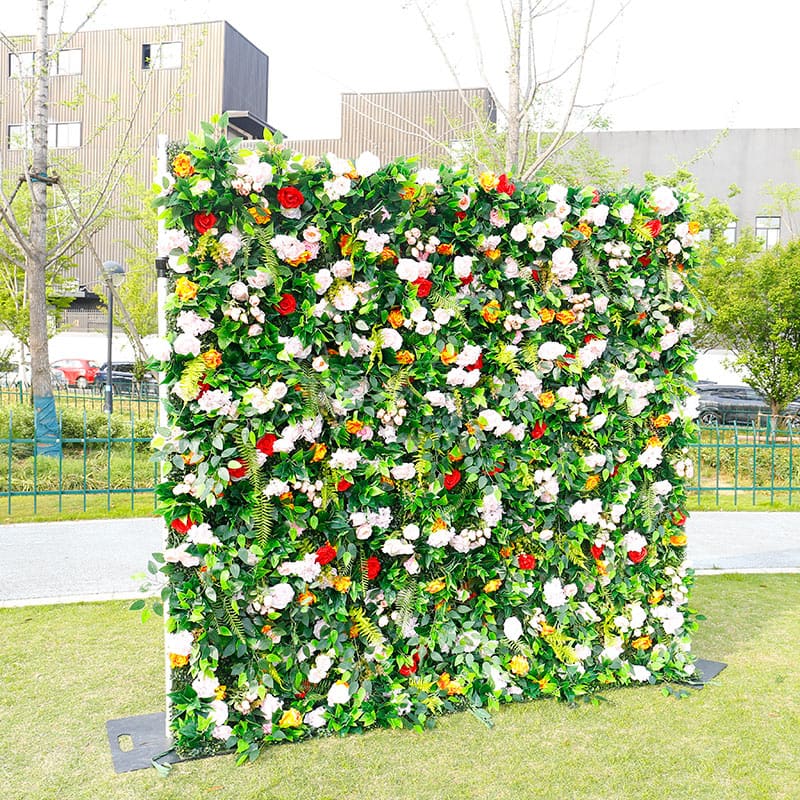 Aperturee - Aperturee Greenery Floral Artificial Flower Wall For Wedding