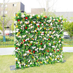 Aperturee - Aperturee Greenery Floral Artificial Flower Wall For Wedding