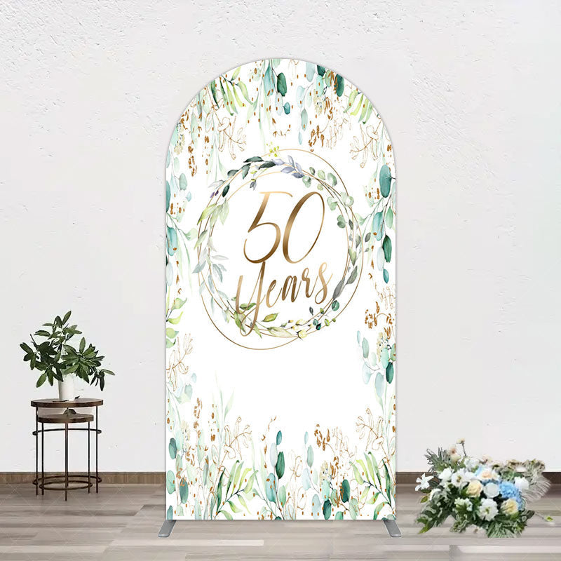 Aperturee - Aperturee Greenery Garland Anniversary 50 Years Arch Backdrop