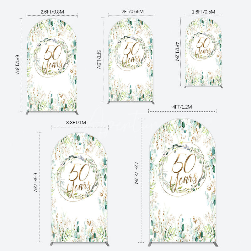 Aperturee - Aperturee Greenery Garland Anniversary 50 Years Arch Backdrop
