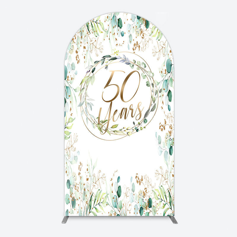 Aperturee - Aperturee Greenery Garland Anniversary 50 Years Arch Backdrop