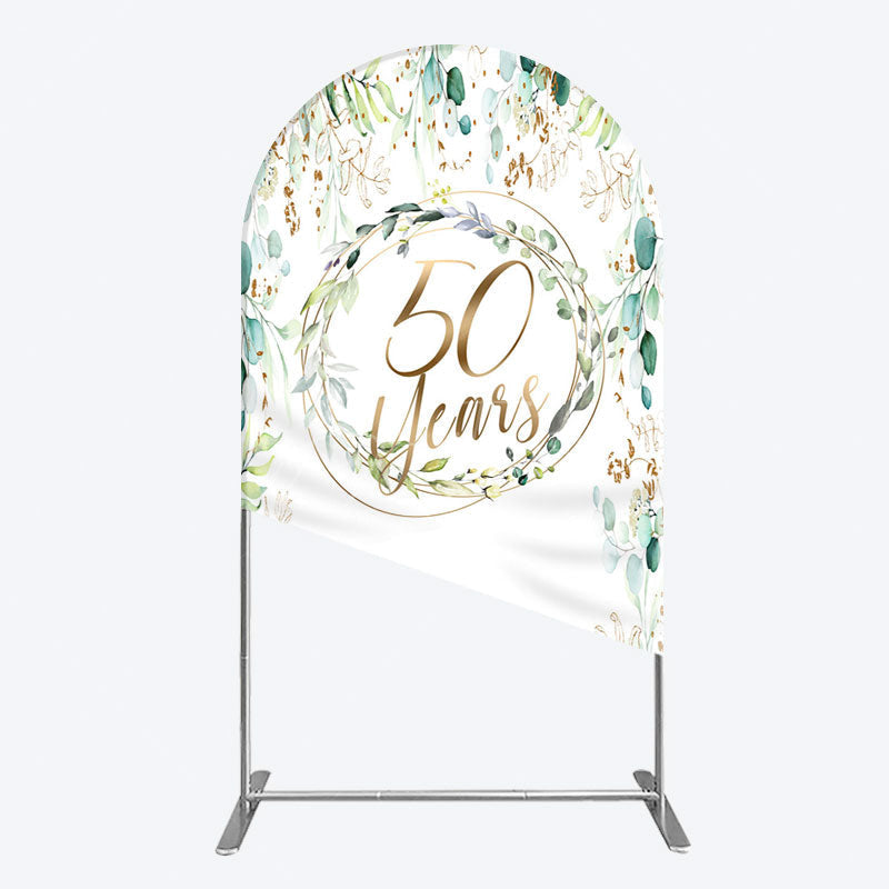 Aperturee - Aperturee Greenery Garland Anniversary 50 Years Arch Backdrop