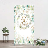 Aperturee - Aperturee Greenery Garland Anniversary 50 Years Rectangle Backdrop