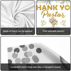 Aperturee - Aperturee Greenery Gold Thank You Pastor Garage Door Banner