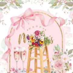 Aperturee - Aperturee Greenery Pink Floral Arch Happy Mothers Day Backdrop