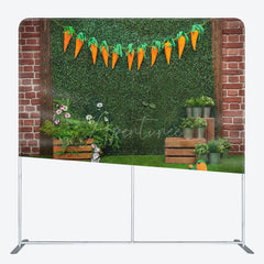 Aperturee - Aperturee Greenery Wall Carrot Bunny Easter Pillow Case Backdrop