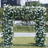 Aperturee - Aperturee Greenery White Rose Arch Flower Wall For Wedding
