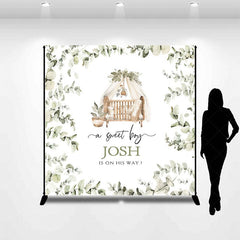 Aperturee - Aperturee Greeny Plants Sweet Boy Baby Shower Custom Backdrop