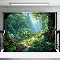 Aperturee - Aperturee Greeny Wonderland Paradise Spring Room Set Backdrop