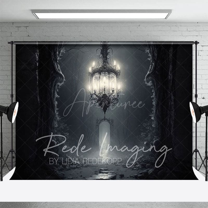 Aperturee - Aperturee Grey Dark Magic Chandelier Architecture Backdrop