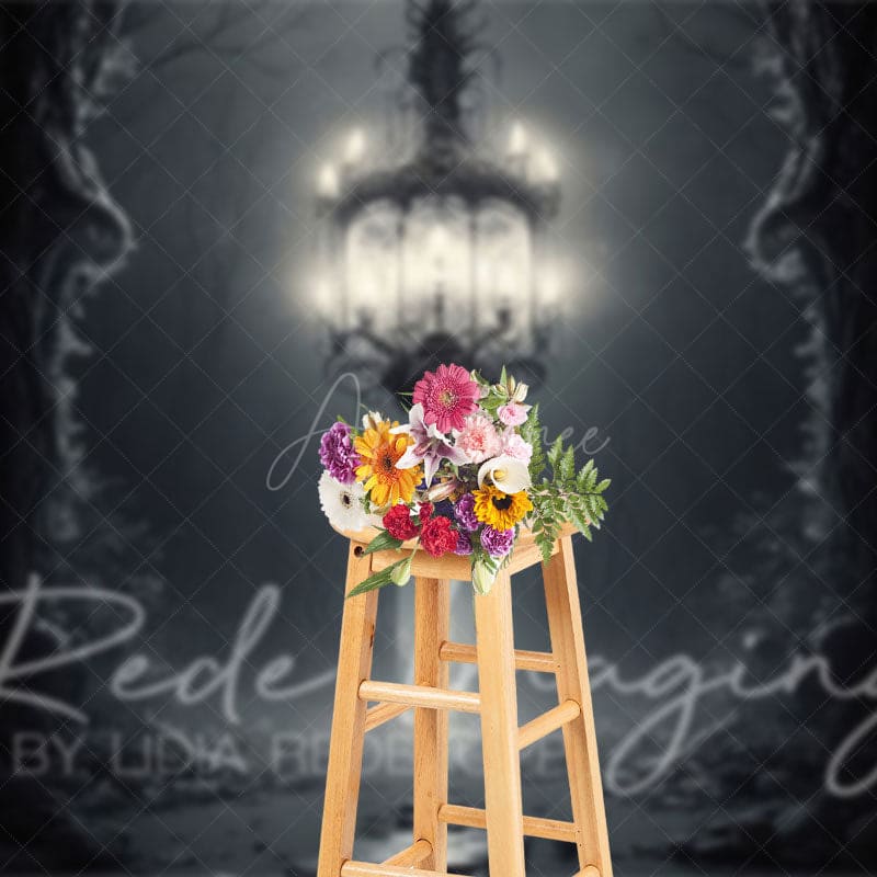 Aperturee - Aperturee Grey Dark Magic Chandelier Architecture Backdrop